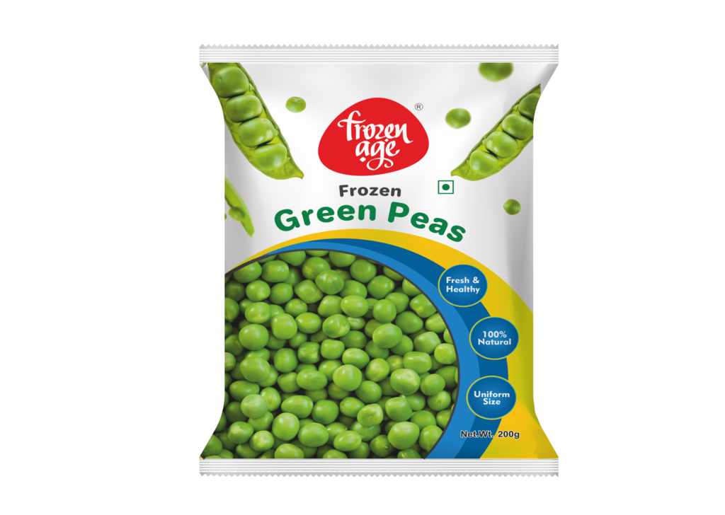 Frozen green peas product